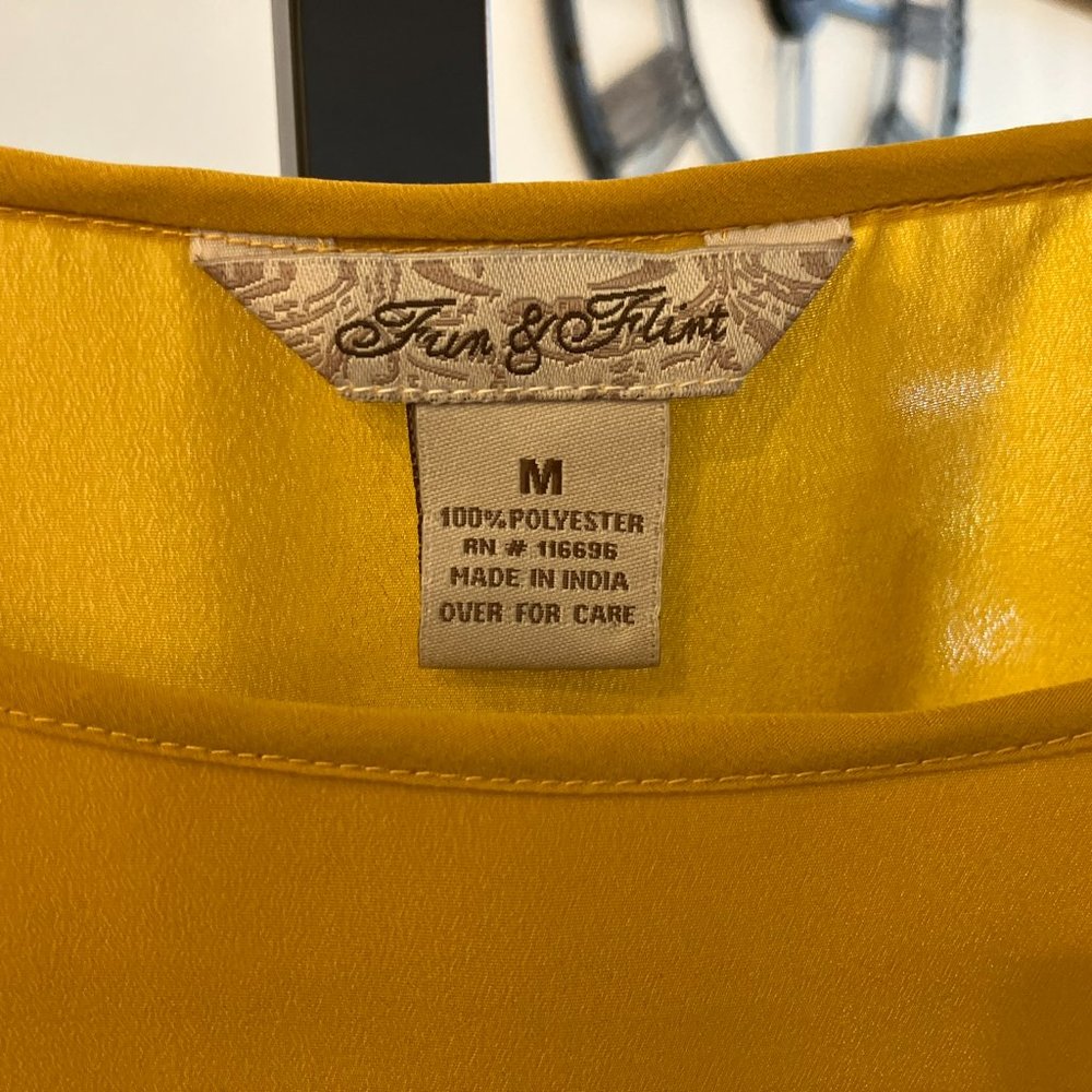 Fun & Flirt Women's 3/4 Sleeve  Blouse, Size Medium, Mustard Yellow - Picture 6 of 6
